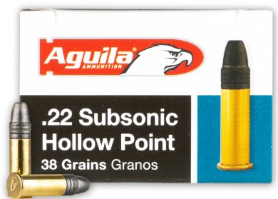 AGUILA .22 LR SUBSONIC HP 38 GR