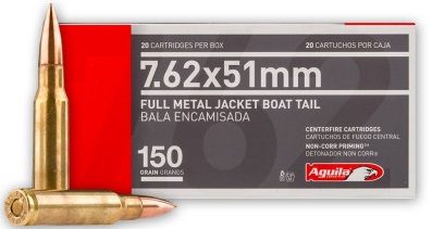 AGUILA 7.62X51 MM (308 Win) 150GR FMJBT
