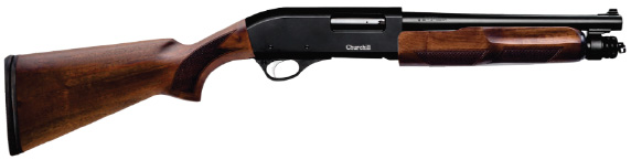 CHURCHILL PUMP 12GA 3” 12.6” BRL, WOOD STOCK