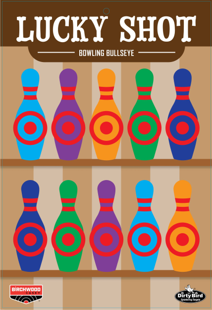 DIRTY BIRD LUCKY SHOT BOWLING PINS 12"X18" 6/PKG